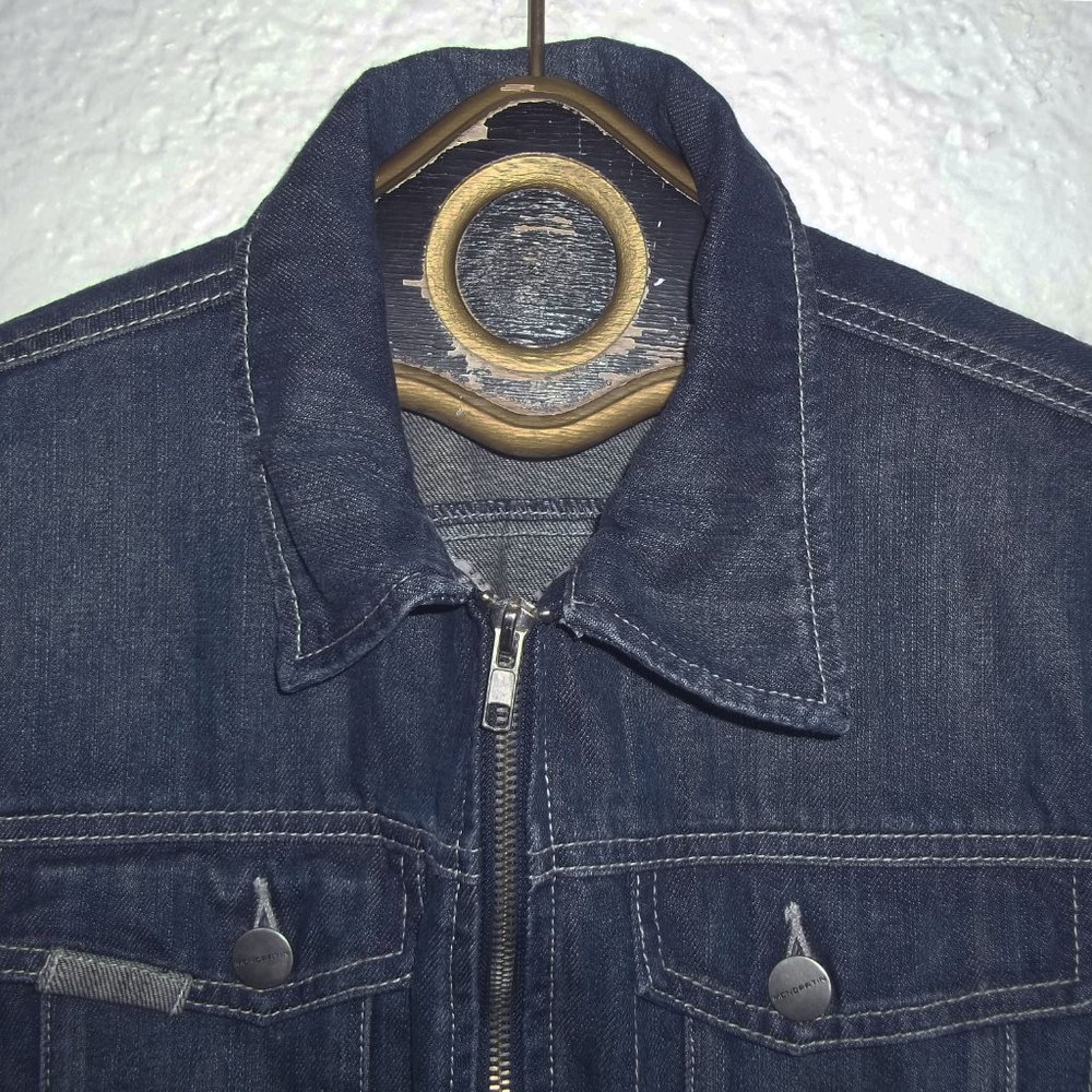MONOPATIN South Korean Streetwear Double Zipper Skate Skateboard Denim Jacket M - Picture 3 of 12